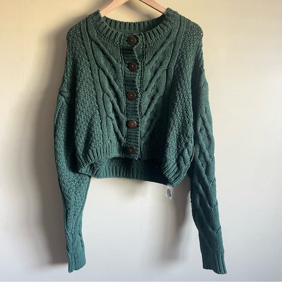 FREE PEOPLE bonfire cable knit cardigan - Picture 5 of 11